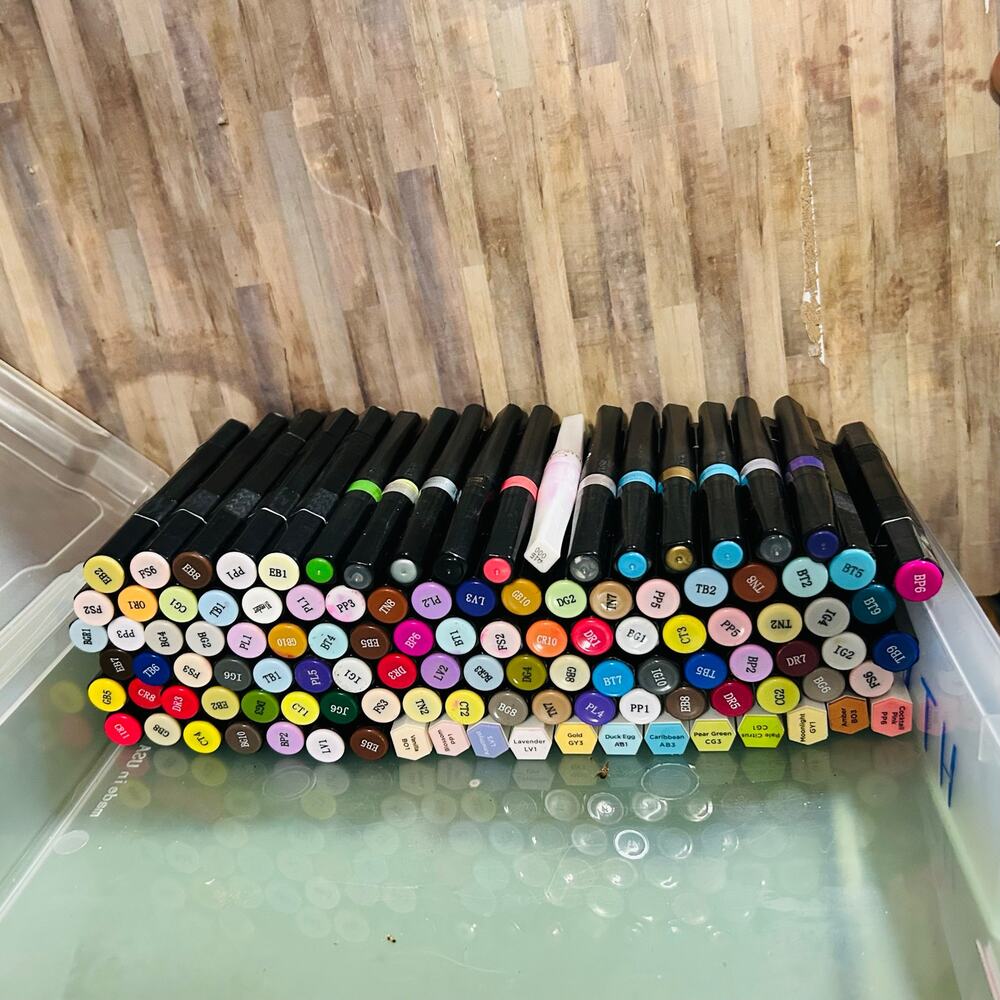 100+ Dual Tip Spectrum Noir Alcohol Markers Lot Bundle Illustrator & Sparkle